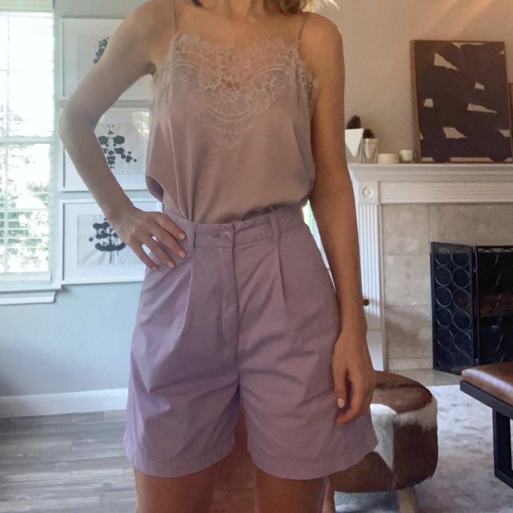 High-waist Bermuda Shorts in Lavender